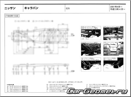 Nissan Caravan (E25) 2001-2012 (RH Japanese market) Body dimensions