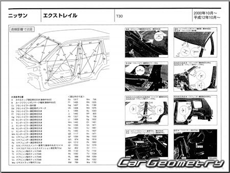 Nissan X-Trail (T30) 2000-2007 (RH Japanese market) Body dimensions