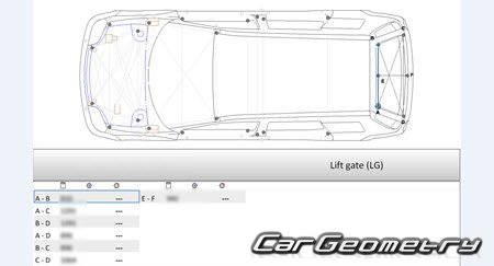 Nissan X-Trail (T30) 2000-2007 (RH Japanese market) Body dimensions