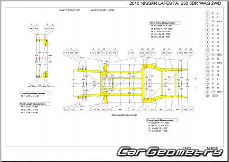 Nissan Lafesta (B30) 2004-2012 (RH Japanese market) Body dimensions