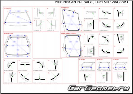 Nissan Presage (U31) 2003-2009 (RH Japanese market) Body dimensions