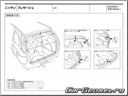 Nissan Presage (U31) 2003-2009 (RH Japanese market) Body dimensions