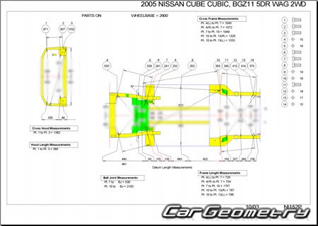 Nissan Cube Cubic (Z11) 2003-2008 (RH Japanese market) Body dimensions