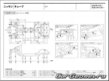 Nissan Cube (Z11) 2002-2008 (RH Japanese market) Body dimensions