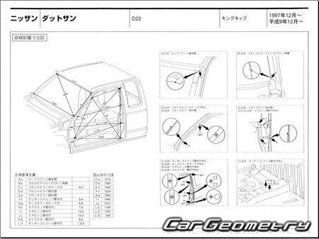 Nissan Datsun (D22) 1997-2002 (RH Japanese market) Body dimensions