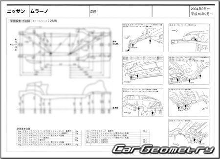 Nissan Murano (Z50) 20042008 (RH Japanese market) Body dimensions