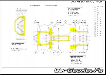 Nissan Tiida (C11) 2004-2012 (RH Japanese market) Body dimensions