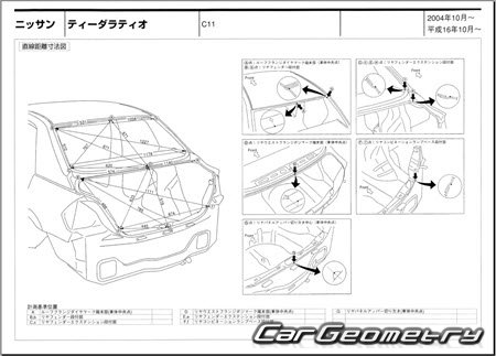 Nissan Tiida Latio (C11) 2004-2012 (RH Japanese market) Body dimensions