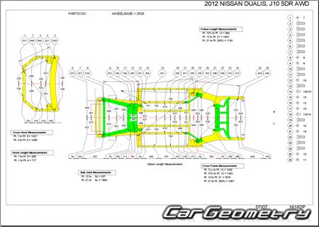 Nissan Dualis (J10) 2007-2014 (RH Japanese market) Body dimensions