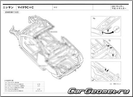 Nissan Micra C+C (K12) 2007-2010 (RH Japanese market) Body dimensions