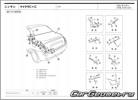 Nissan Micra C+C (K12) 2007-2010 (RH Japanese market) Body dimensions