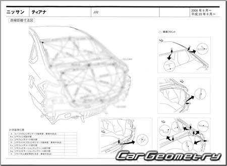 Nissan Teana (J32) 20082014 (RH Japanese market) Body dimensions