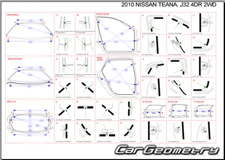 Nissan Teana (J32) 20082014 (RH Japanese market) Body dimensions