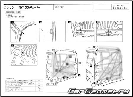 Nissan NV100 Clipper (U71 U72) 2012-2013 (RH Japanese market) Body dimensions