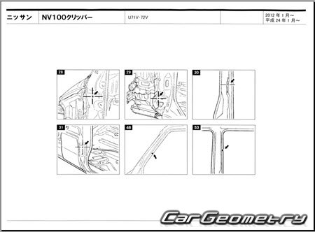 Nissan NV100 Clipper (U71 U72) 2012-2013 (RH Japanese market) Body dimensions