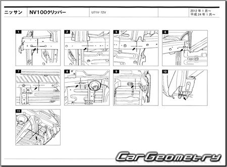 Nissan NV100 Clipper (U71 U72) 2012-2013 (RH Japanese market) Body dimensions