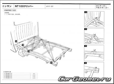 Nissan NT100 Clipper (U71T U72T) 2012-2013 (RH Japanese market) Body dimensions