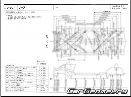 Nissan Leaf (ZE0) 2010-2017 (RH Japanese market) Body dimensions