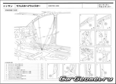 Nissan Lafesta (B35) 2011-2018 (RH Japanese market) Body dimensions