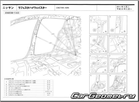 Nissan Lafesta (B35) 2011-2018 (RH Japanese market) Body dimensions