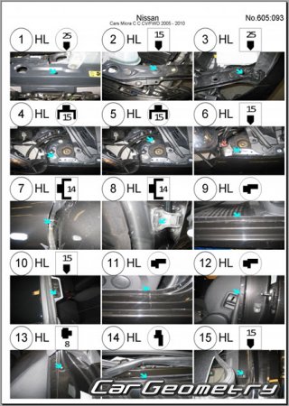 Nissan Micra C+C (K12) 2007-2010 (RH Japanese market) Body dimensions