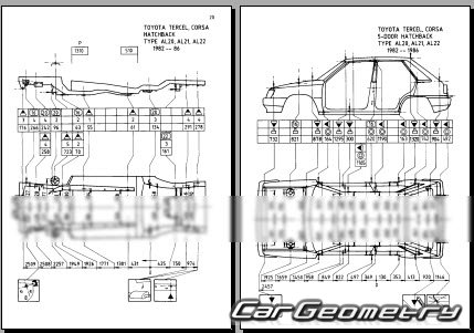 Toyota Tercel (AL21 AL25) 19831988 Body dimensions 