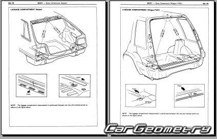 Toyota Tercel (AL21 AL25) 19831988 Body dimensions 