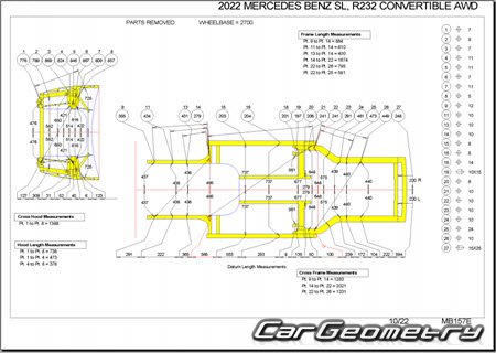 Mercedes SL (R232) 2022-2030 Body dimensions