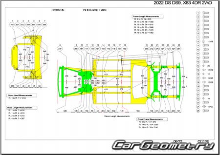 Citroen DS9 (X83) 2021-2024 Body dimensions