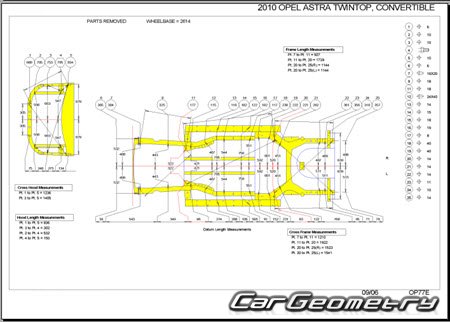 Opel Astra H TwinTop L67 2007-2010 Body Dimensions