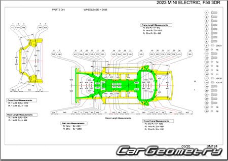 Mini Cooper (F56 BEV) 2020-2024 Body dimensions