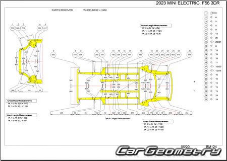 Mini Cooper (F56 BEV) 2020-2024 Body dimensions