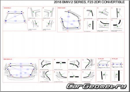 BMW 2 Series Cabrio (F23) 2015-2020 Body dimensions