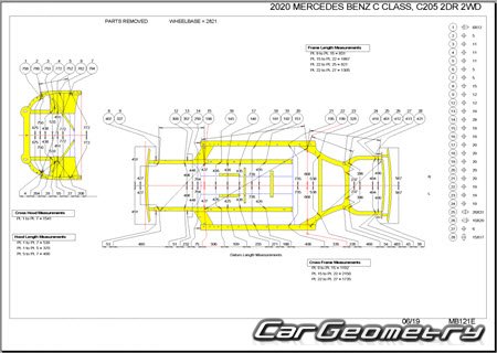 Mercedes C-Class Coupe (C205) 2015-2021 Body dimensions
