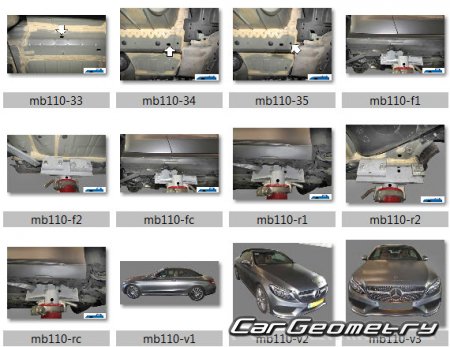 Mercedes C-Class Cabrio (A205) 2015-2021 Body dimensions