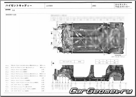 Daihatsu Hijet Caddie (LA700V LA710V) 2016-2021 (RH Japanese market) Body dimensions