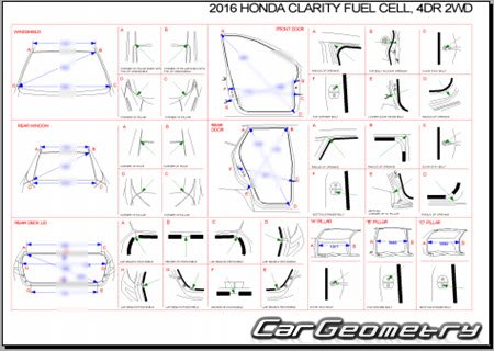 Honda Clarity Fuel Cell (ZC4) 2016-2021 (RH Japanese market) Body dimensions