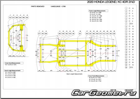 Honda Legend Hybrid (KC2) 2015-2021 (RH Japanese market) Body dimensions