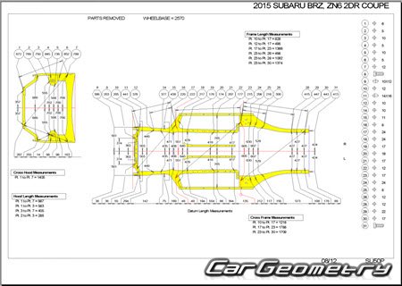 Subaru BRZ (ZC6) 2012-2020 (RH Japanese market) Body dimensions