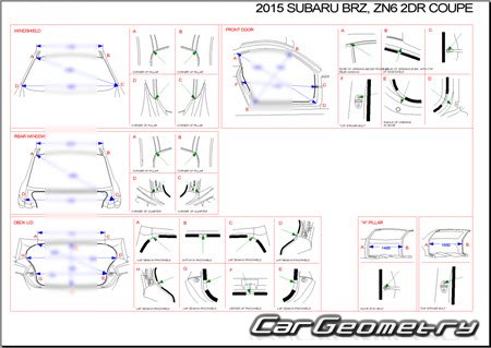 Subaru BRZ (ZC6) 2012-2020 (RH Japanese market) Body dimensions