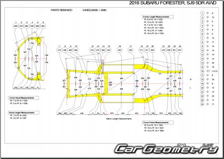Subaru Forester (SJG SJ5) 2012-2018 (RH Japanese market) Body dimensions
