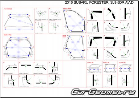 Subaru Forester (SJG SJ5) 2012-2018 (RH Japanese market) Body dimensions