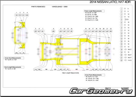 Nissan Latio (N17) 2012-2016 (RH Japanese market) Body dimensions