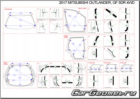 Mitsubishi Outlander (GF7W GF8W) 2012-2018 (RH Japanese market) Body dimensions