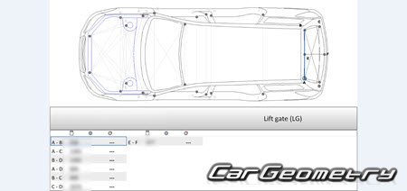   Subaru Exiga (YA4 YA5) 20082015 (RH Japanese market) Body dimensions