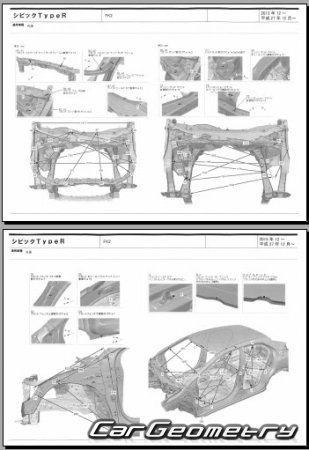 Honda Civic Type R (FK2) 2015-2017 (RH Japanese market) Body dimensions