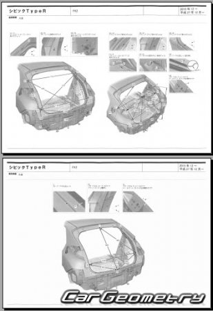 Honda Civic Type R (FK2) 2015-2017 (RH Japanese market) Body dimensions