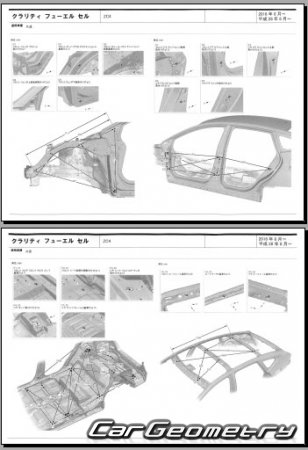 Honda Clarity Fuel Cell (ZC4) 2016-2021 (RH Japanese market) Body dimensions