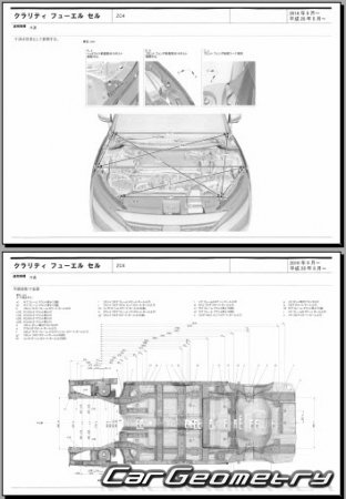 Honda Clarity Fuel Cell (ZC4) 2016-2021 (RH Japanese market) Body dimensions