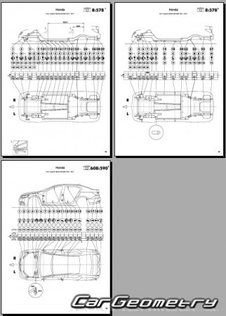 Honda Legend Hybrid (KC2) 2015-2021 (RH Japanese market) Body dimensions